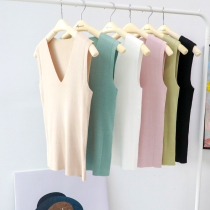 Kouyin mint flavor early summer age playful ~ skin-friendly and comfortable Lyocell fiber V-neck Joker bottoming vest