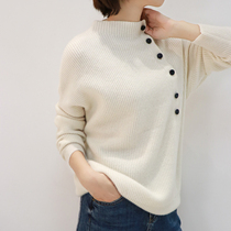 The epitome of Ku Yin monologue taste temperament SHI Komatsu neck cashmere knitted sweater