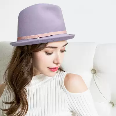 Kouin Macaron woolen Jazz hat hat hat lady autumn and winter fashion wild tide Korean version of Japanese