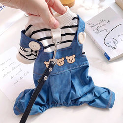 Dog Harness Clothing Pet Four-Legged Outfit Autumn Teddy Bichon Pomeranian Schnauzer Small Puppy Overalls