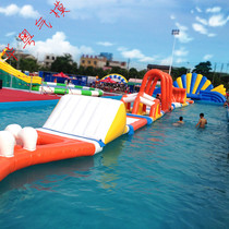 Water flushing equipment combination inflatable toy slide large bracket pool mobile park equipment manufacturers