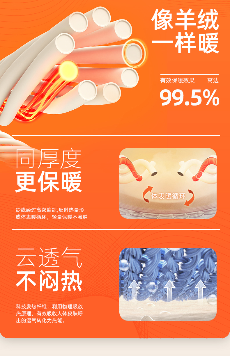 顶瓜瓜 儿童 双面磨绒 无痕秋衣套装 图3