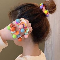 East Gate Head Rope Female Brief About Small Fresh Bright Sheet Hair Ring Color Bead Rubber Band Hair Rope Zal Hair