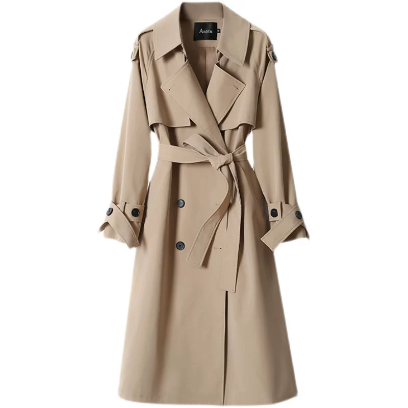 Плащ trench coat, британский стиль, средняя длина