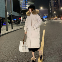 Dongdaemun big hair collar down cotton clothes female Korean loose long 2020 winter New Port wind bread clothes tide