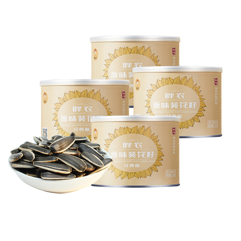胖农旗舰店原味大颗粒瓜子葵花籽盒罐装内蒙古特产炒货2g 4罐 胖农旗舰店原味大颗粒瓜子葵花籽盒罐装内蒙古特产炒货2g 4罐
