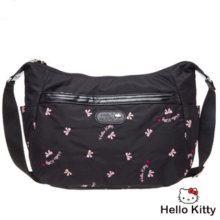 Hello Kitty Katy Waltz Collection Bow Embroidered Large Side Backpack Black