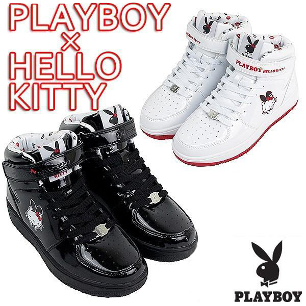 Playboy x Hello kitty qualified Katie rabbit ear butterfly knot big face red lip sneakers -2 color