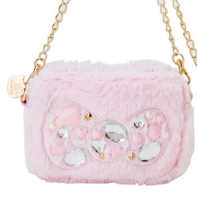 Hello Kitty 40th Anniversary Shiny Gem Ribbon Collection Plush Crossbody Bag