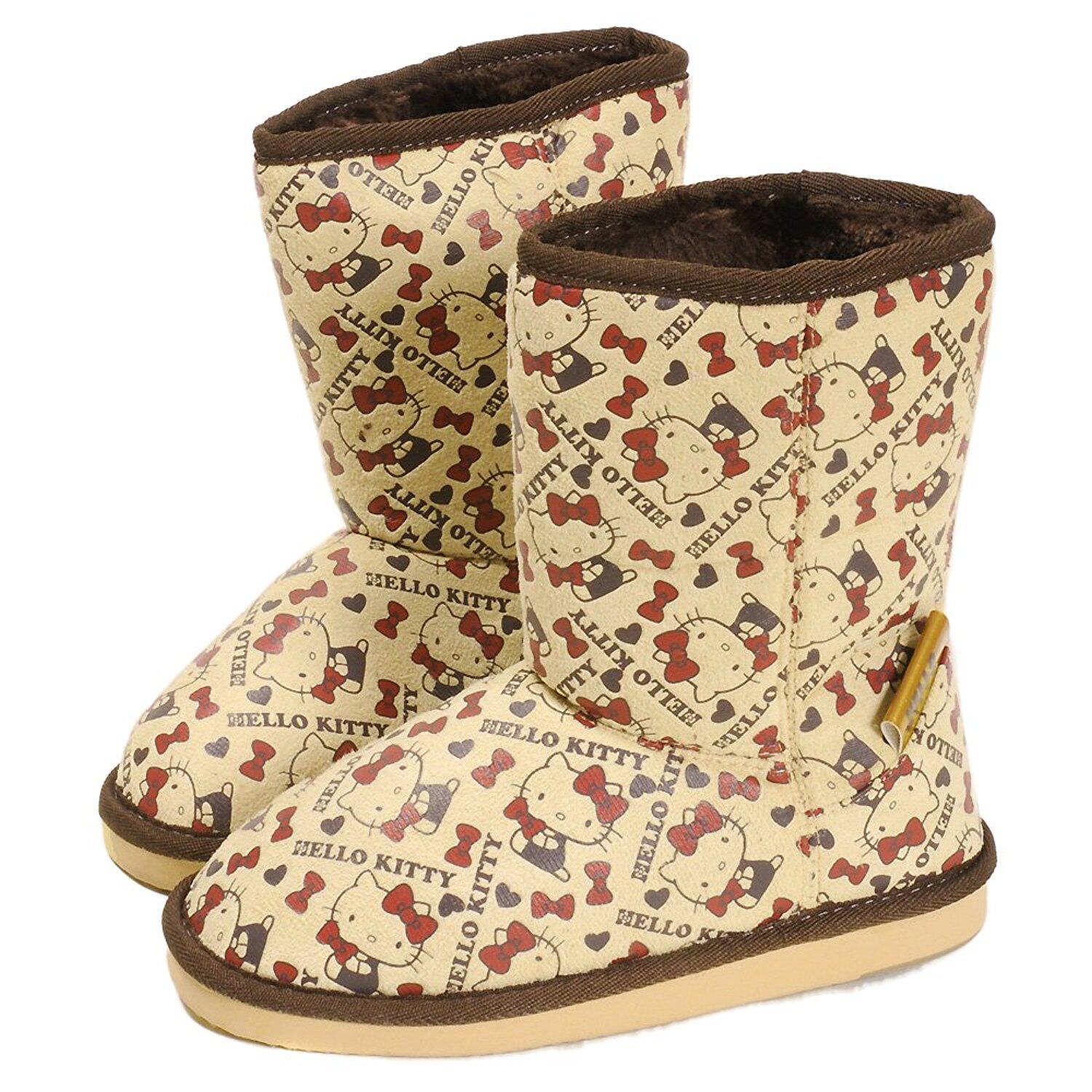 Hello Kitty Japan limited full version Hello Kitty fur snow boots