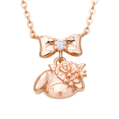 My Melody × w hith clover limited number of beauty Letti pure silver necklace