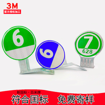 Right-angle comma galvanized 100-meter highway guardrail number plate speed limit national standard round attached kilometer plate