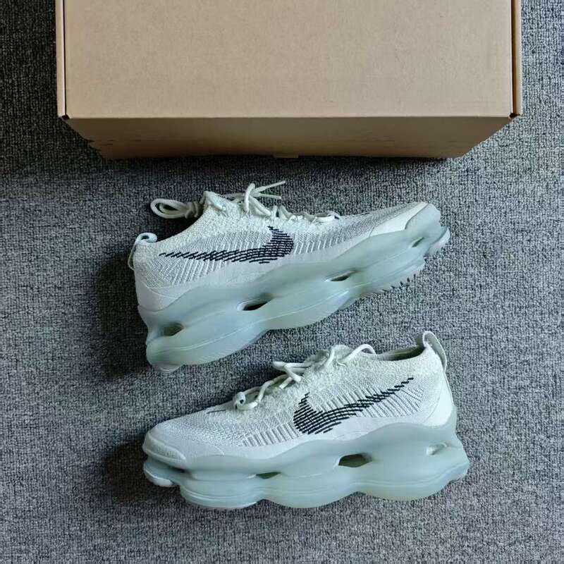 Nike Air Max Scorpion Fk White Gray Men's Air Cushion Running Shoes Fq2694-001