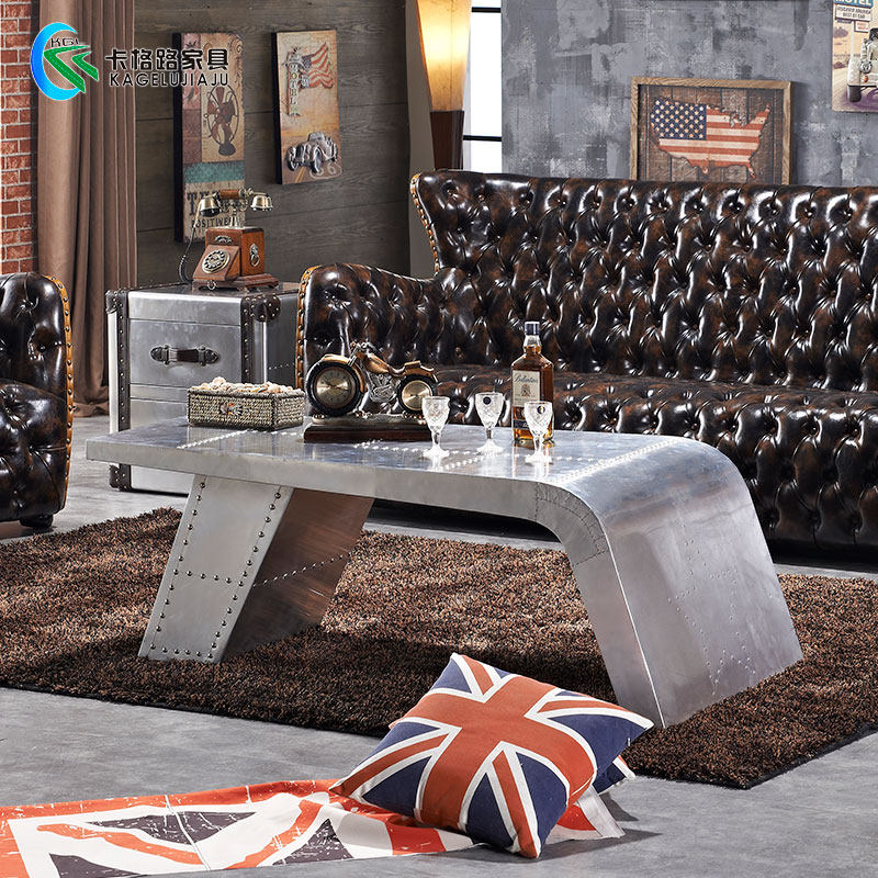 American industrial wind tea several personality creative storage tea table metal bar office shaped tea table