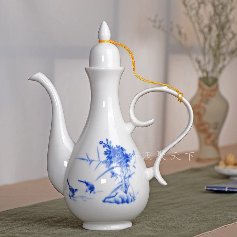 Sáng tạo tách rượu cổ phong cách Trung Quốc rượu jug hộ gia đình rượu vang trắng rượu vang rót rượu chai rượu rót hông bình con công - Rượu vang kệ rượu vang để bàn