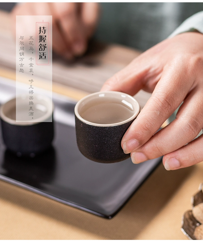 Rượu vang đặt rượu vang nhỏ hầm rượu sake chai rượu vang màu vàng rượu vang tách ly rượu vang trắng rượu vang ly cổ với đĩa - Rượu vang