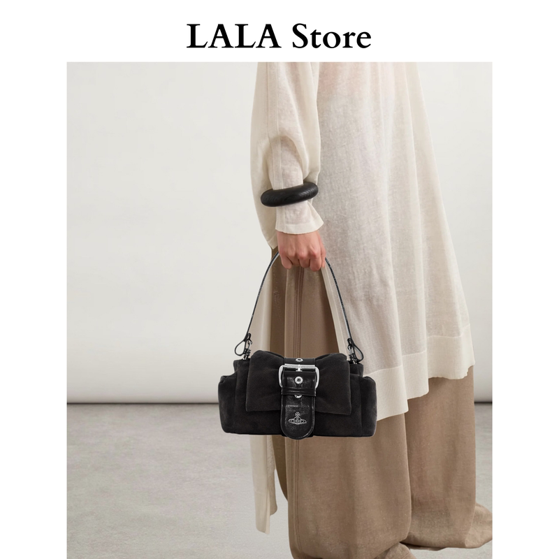 Saturn Shoulder Bag, Lambskin Retro Niche Bow Bag, Trendy and Versatile Crossbody Bag for Women