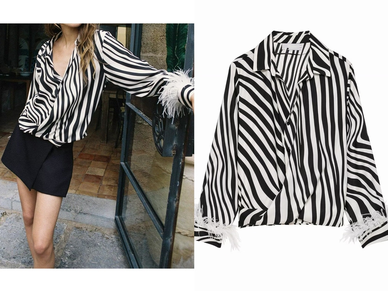 Yaoyao 26 Summer New Women's European and American Style Versatile Feather Trim Animal Print Long Sleeve Shirt 3222/195 Yaoyao 26 Summer New Women's European and American Style Versatile Feather Trim Animal Print Long Sleeve Shirt 3222/195