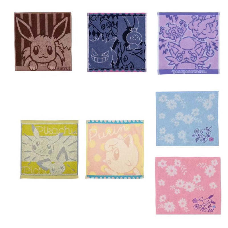 Various Square Towels Featuring Soroya, Gengar, Psyduck, Eevee, Small Towels, Handkerchiefs, Pc Center, Pokémon, and Alolan Pokémon Various Square Towels Featuring Soroya, Gengar, Psyduck, Eevee, Small Towels, Handkerchiefs, Pc Center, Pokémon, and Alolan Pokémon