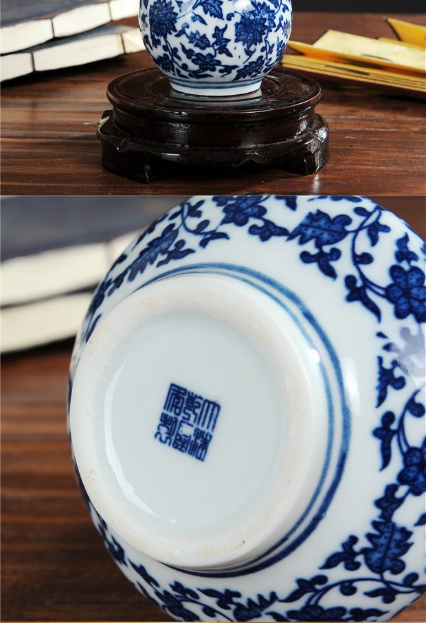 Ưu đãi đặc biệt gốm sứ Jingdezhen Mini sứ màu xanh và trắng cổ lọ nhỏ Bogu trang trí nhà vận chuyển quốc gia - Trang trí nội thất bố trí phòng khách đẹp