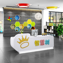 Kindergarten paint reception desk Training institution reception desk Art Center Childrens guidance class Cash register bar information desk