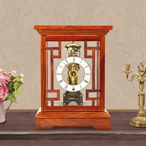 Polaris Chinese modern solid wood table clock Mechanical table clock time winding time Living room simple decorative clock