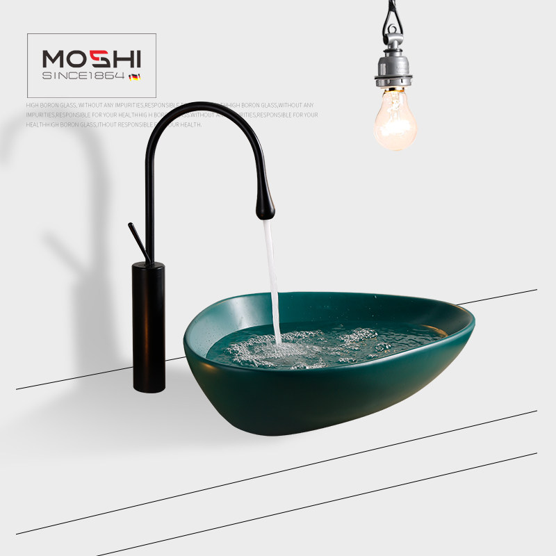 Modern minimalist green table basin ceramic dressing room household wash basin Nordic sink wash plate triangle