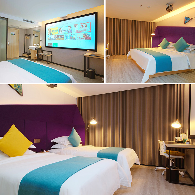 Customize the Minjuku Hotel Home Furniture Complete Hotel Bed TV Cabinet Desk Integrated Room Punctuator Bed Head Cabinet Desk