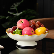 Eurostyle Fruit Pan Home Living Room Tea Table Fruits Pan Dried Fruits Snack Plate Creativity Modern Ceramic Light Lavish Fruit Basket