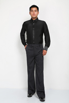 男拉丁舞国标摩登舞广场交谊舞服装比赛服装演出服套装条纹长袖