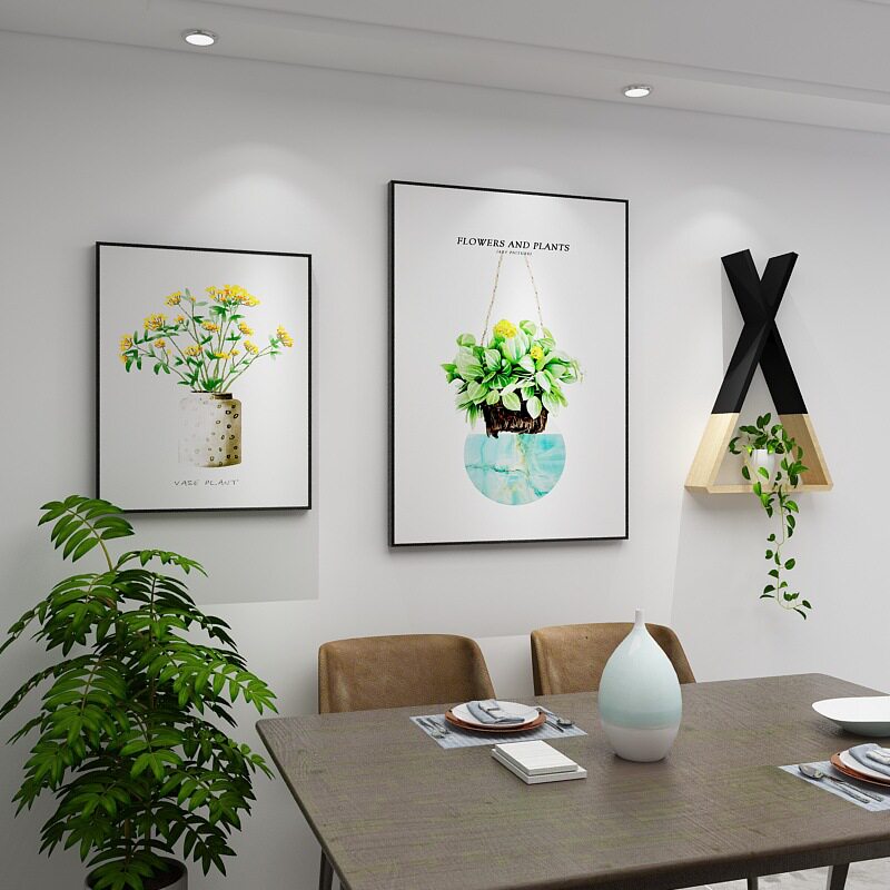 Modern simple Nordic living room decorative painting Picture frame hanging wall combination photo wall Dining room corridor decorative painting Large hanging painting