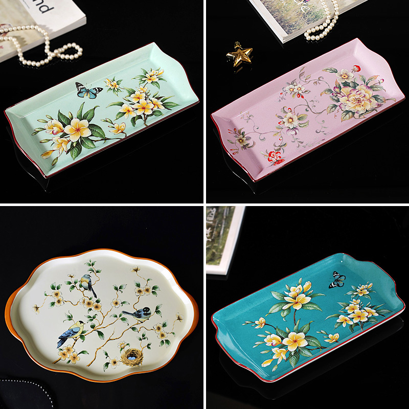 Light luxury ceramic household rectangular cup holder cup holder small large storage tray hotel mouthwash cup rack