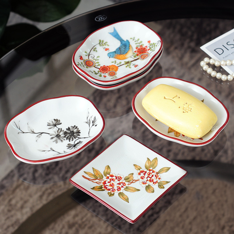 Special offer ceramic household powder room small soap dish hotel bathroom soap rack bathroom creative soap box soap holder