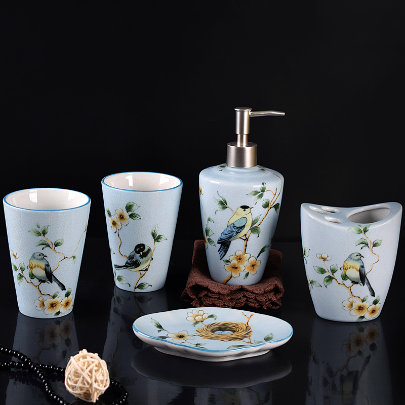 Ceramic Home Big Mouthwash Cup Wash Suit Hotel Bathroom dental furniture Kit toothbrushing cup Five sets of six sets