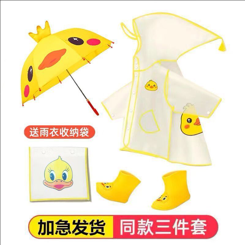 Raincoat for Children, 2-Year-Old Children's Raincoat Set, Baby Raincoat for 1 to 3-Year-Olds, Kindergarten Full-Body Three-Piece Set with Boots