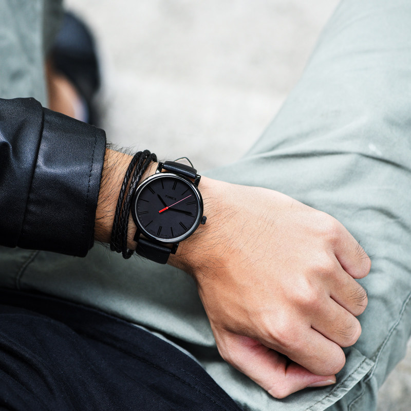 United States TIMEX DAY OF BEAUTY Watches Male Brief Fashion Trends Luminous Quartz Belt Male Watches T2N794