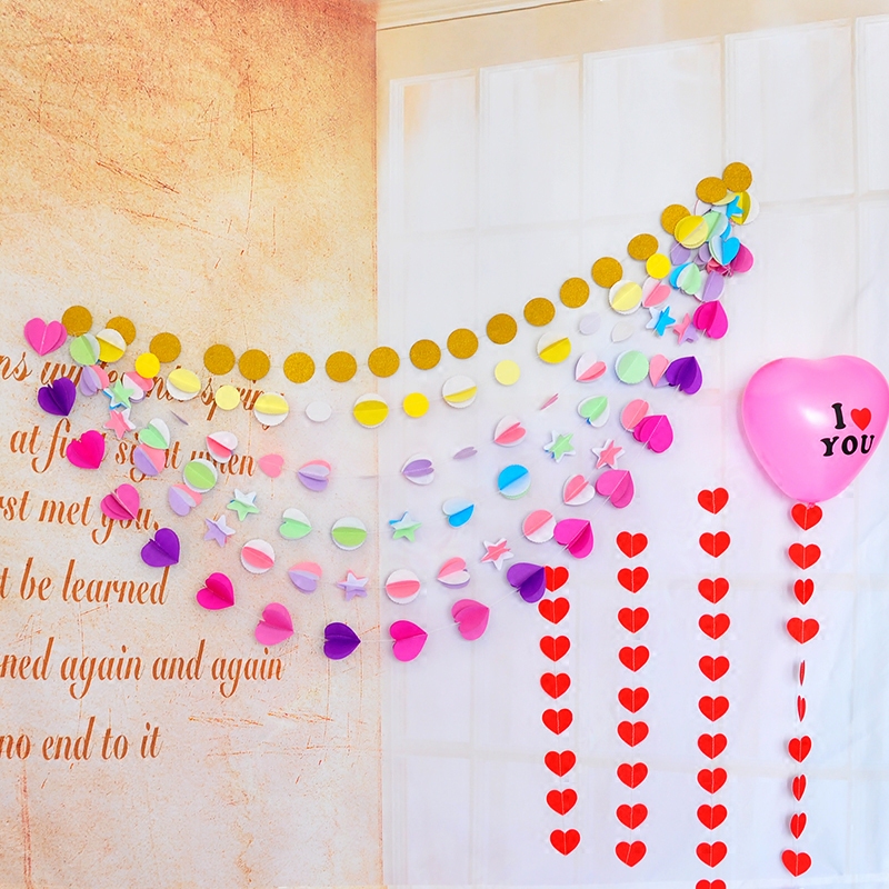 Love Paper Launch Colorful Strip Marriage Supplies Decorated Wedding House Living Room Balloon Pending