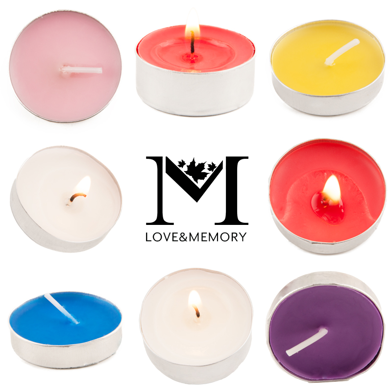 Tea wax smoke smoke smoke - free aroma - cooked tea propose white 100 red pink purple blue and white round candles