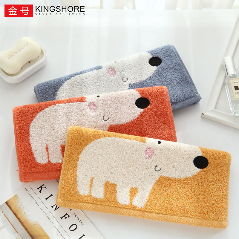 3 gold size pure cotton towel Children's baby face towel Untwisted absorbent soft cotton thickened small towel