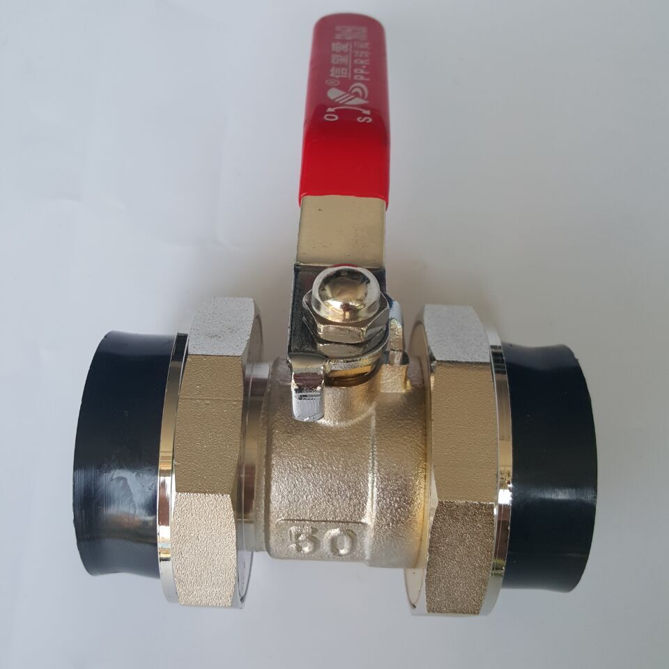 Boutique general hot melt PE valve PE double live copper ball valve Plumbing accessories ball valve 20-90