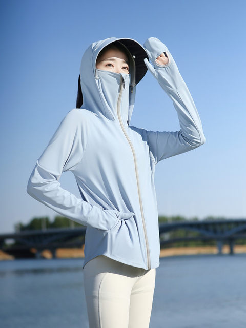 Vinyl brim removable sun protection clothing for women, ice silk breathable outdoor cycling and driving imitation UV clothing, loose for travel