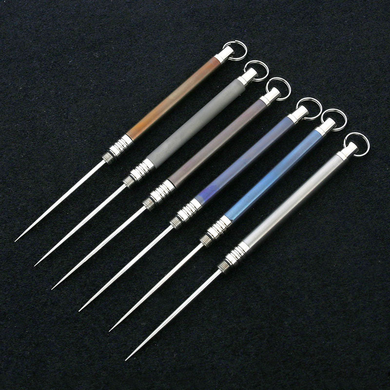 Vanmartang Titanium Alloy Toothpick Holder waterproof bin Outdoor Tourism Carry Single Head Fruit Sign Toothpick Ear Spoon Waterproof Case 