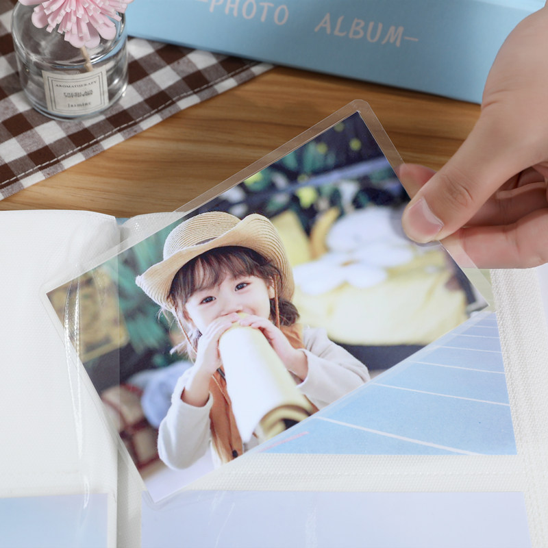 Photo Album Family Edition Insert-Type Large Capacity 6inch Children's Baby Growth Memory Album 5inch Kindergarten Graduation Photo Storage Album Photo Album 6inch Large Collection Star Card Album Photo Album Polaroid