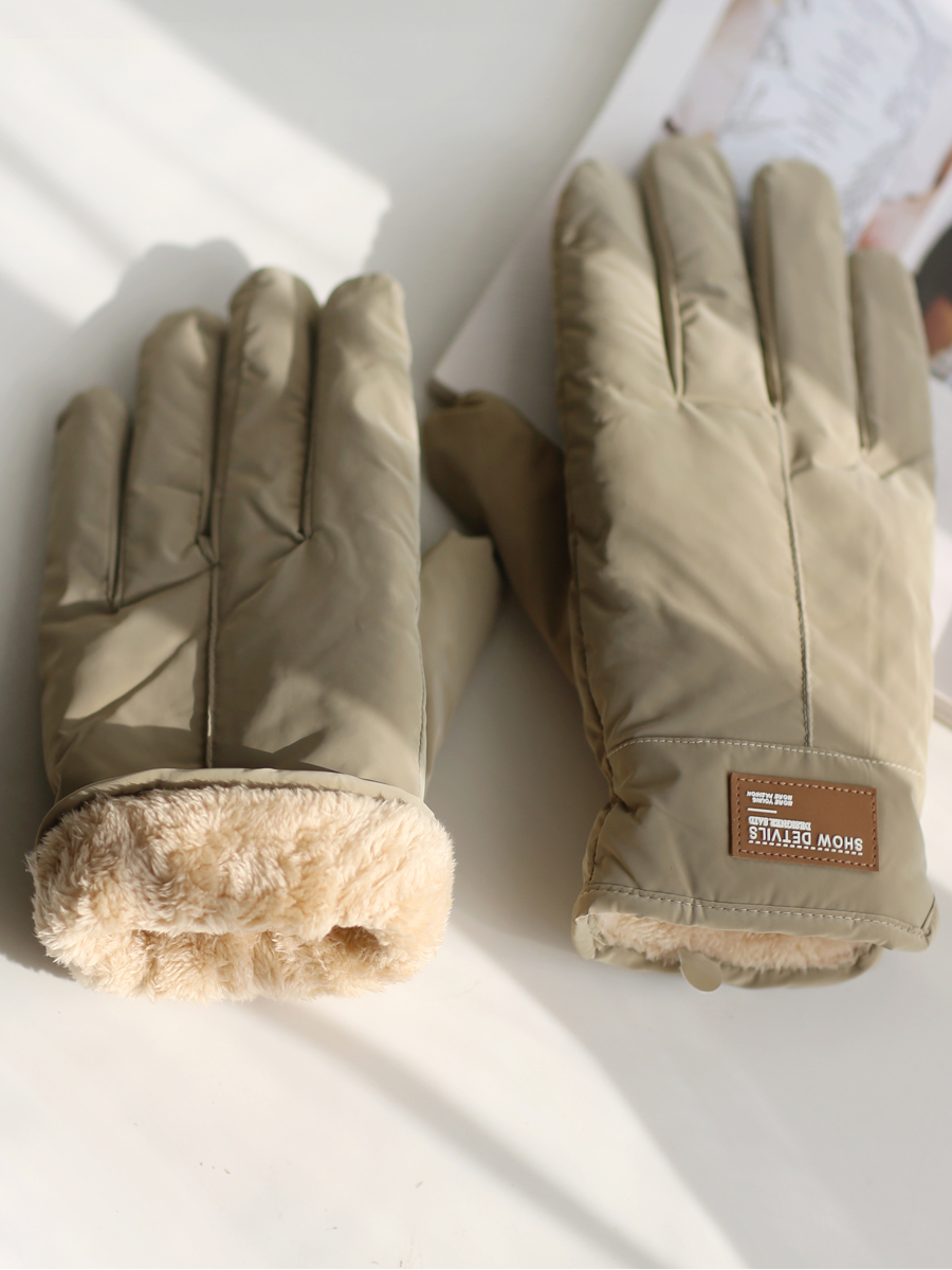 Outdoor wind cold resistant plush and thick insulation gloves for men's winter cycling waterproof 2022 new five_voghion.com