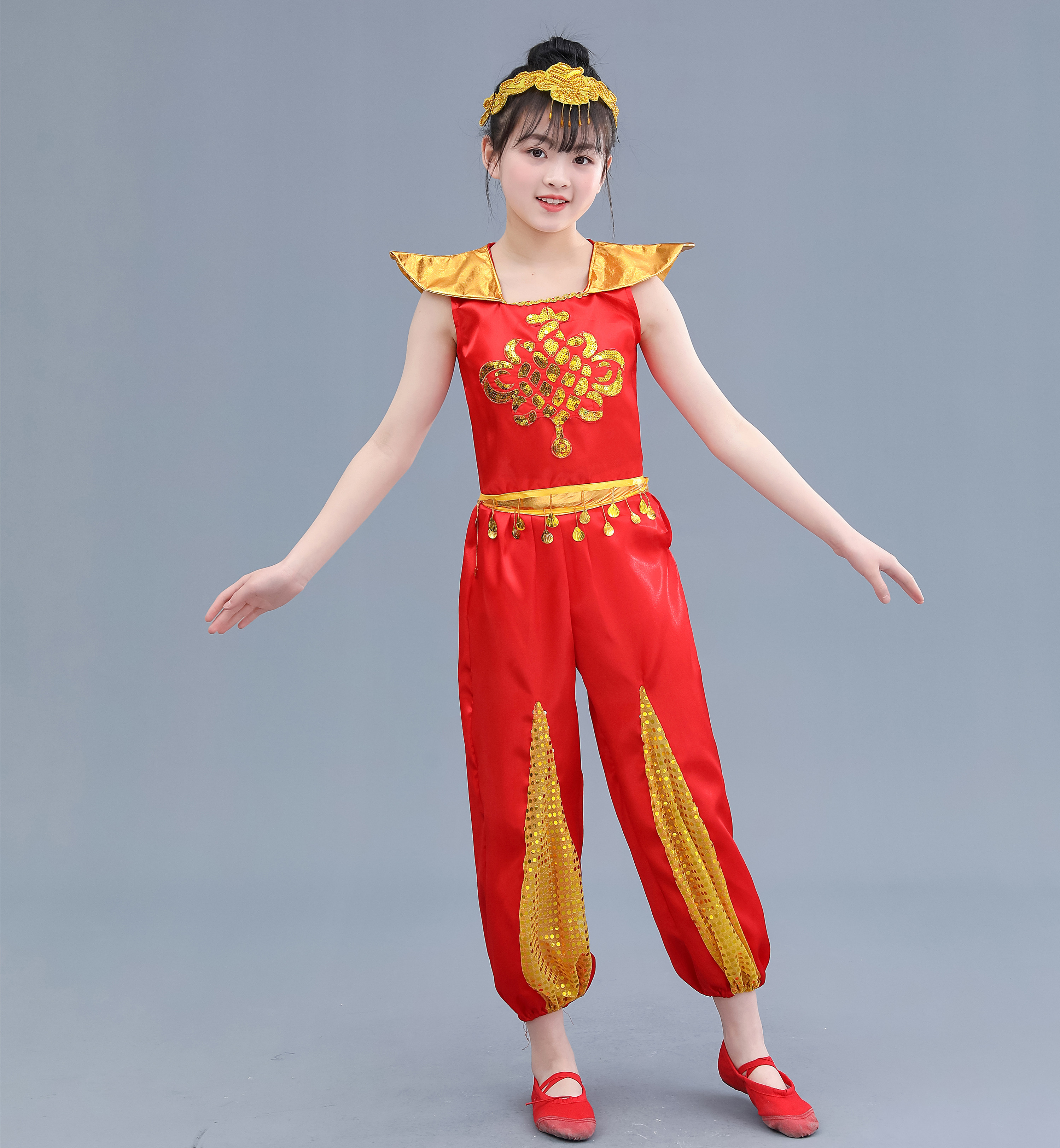 Bolalar uchun erta yoshdagi kostyum, bayramona Qimen Hong Cha choyi