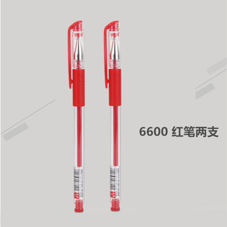 Deli gel pen 6600es red gel pen water-based pen signature pen 0 5mm red pen student refill wholesale