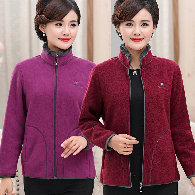 Middle-aged coat female autumn winter new gush thickened rocking grain suede mom loaded 40 40-50 mid-aged female clothing blouse