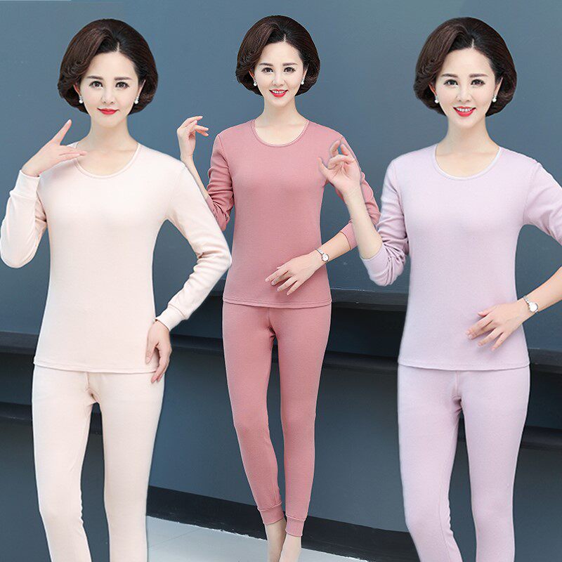 Middle Aged Seniors Autumn Clothes Sanitary Pants Lady Two Sets Middle-aged Lady Breathable Full Cotton Sweatshirt Mom Loaded heating clothes