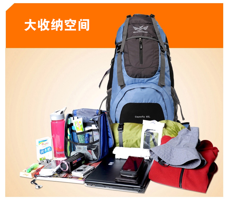 MTP leo núi túi du lịch công suất lớn ba lô nam nữ thiết bị ngoài trời đi bộ cắm trại túi đeo vai 50L60L balo laptop 15.6 inch