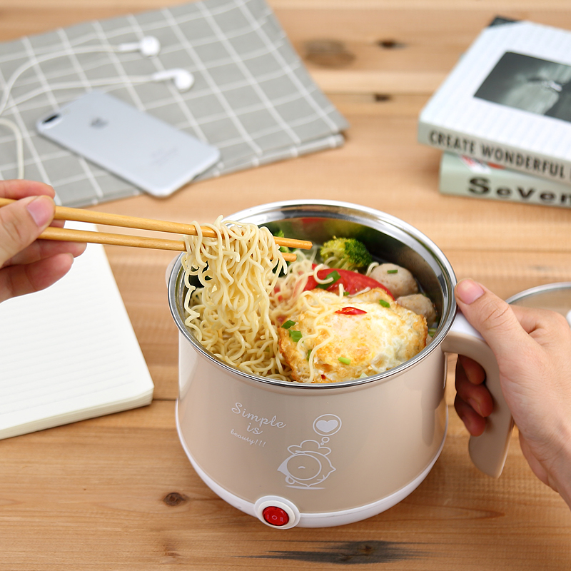 Multifunctional Home Hotpot Dormitory Students Sleeping room theorizer cooking noodle small pan small power small electric pan electric cooking pot 1 person 2-Taobao